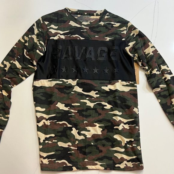 Camo Savage Youth Large (14-16) Pullover With Raised Letter Long Sleeve NWT - Picture 1 of 8
